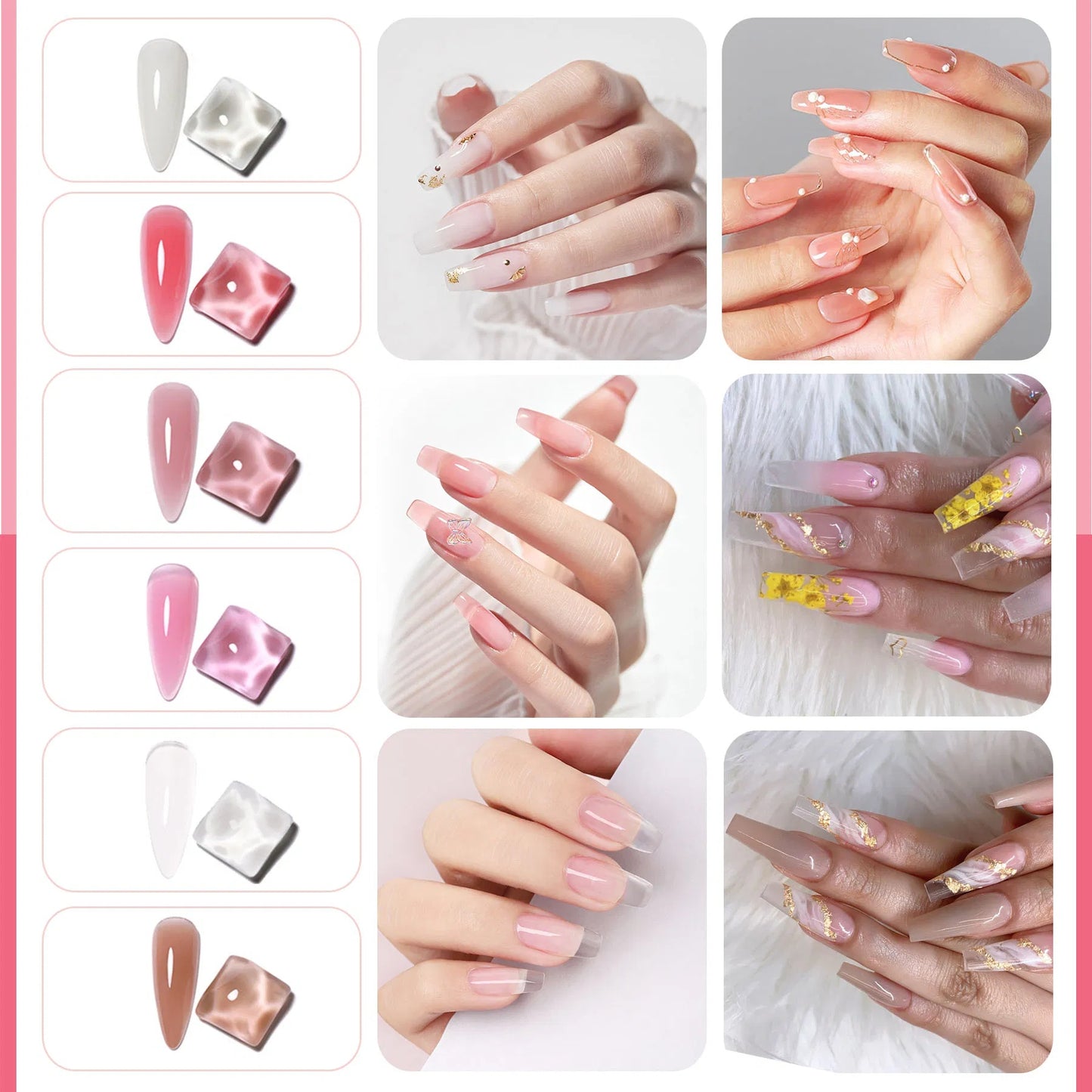 Poly Gel Nail Kit Poly Nail Gel Kit With UV Lamp For Beginners With Anything With Gel Extension Nail Kit With Slip Solution