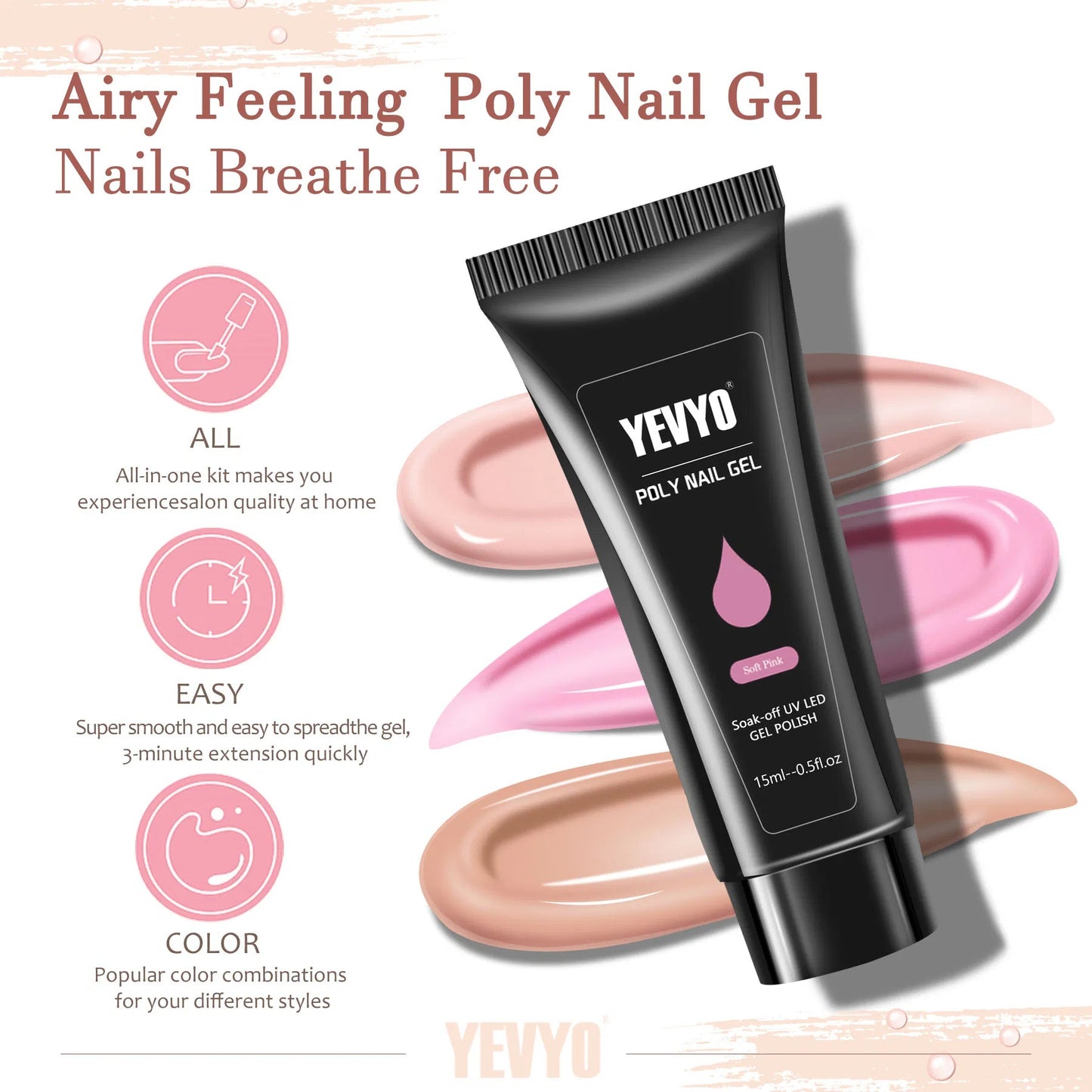 Poly Gel Nail Kit Poly Nail Gel Kit With UV Lamp For Beginners With Anything With Gel Extension Nail Kit With Slip Solution