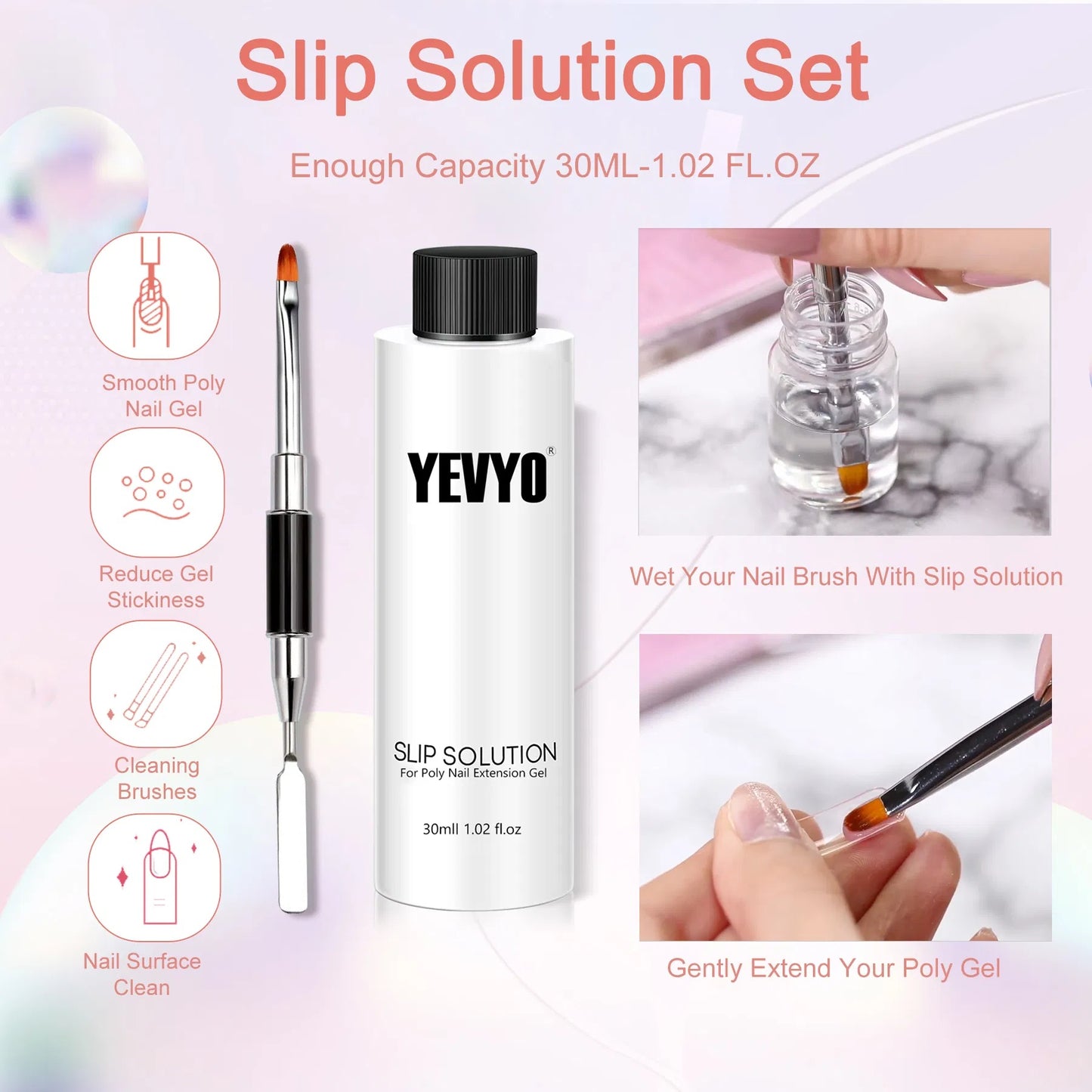 Poly Gel Nail Kit Poly Nail Gel Kit With UV Lamp For Beginners With Anything With Gel Extension Nail Kit With Slip Solution